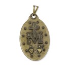 MD520107 - Medalha N. Sra. Das Graças Ouro Velho - 4,2x2,6cm